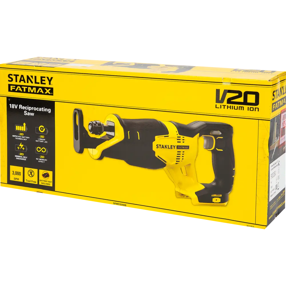 Пила сабельная аккумуляторная Stanley Fatmax SFMCS300B-XJ 18 В Li-Ion, без АКБ и ЗУ STLM-2126711 - Вид №5