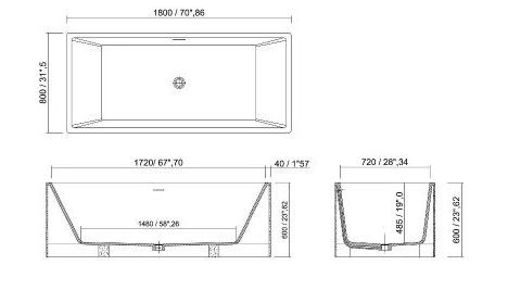 PLT 0208B Bathroom Collection ванна Platinum Tub Dimasi 46721 - Вид №1