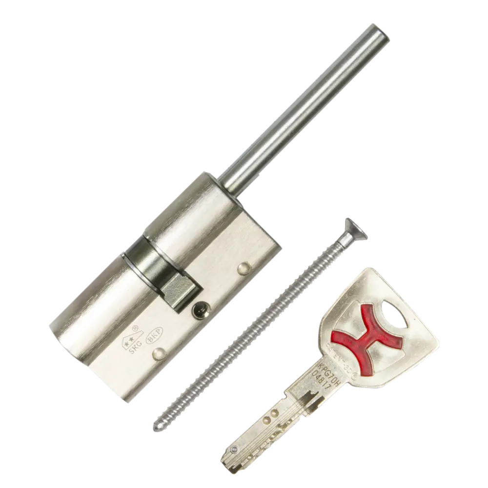 Цилиндр Cisa AP4S 0P3S7-81.12, 30x10x25 мм, ключ/шток, цвет никель, без вертушки STLM-2019981 - Вид №1