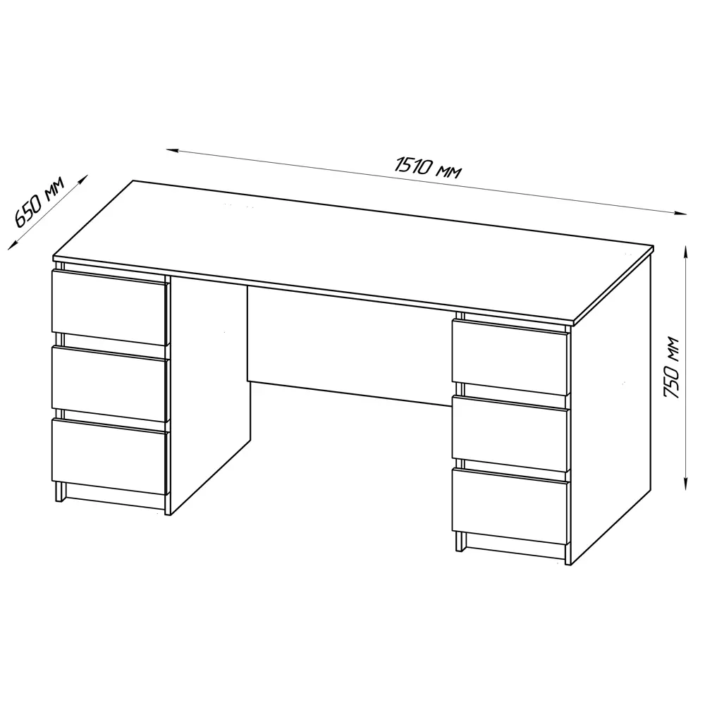 Письменный стол Santreyd Праксис с 6 ящиками для организованного рабочего пространства 89393055 STLM-1454168 - Вид №4