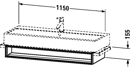 VE600809191 Vero Тумбочка подвесная Серо-коричневый декор Duravit - Вид №1