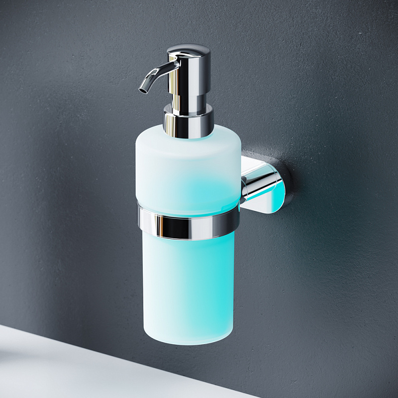 A7436900 L Стеклянный диспенсер для жидкого мыла с настенным держателем хром AM.PM Sense - Вид №1