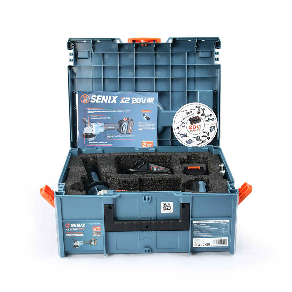 Углошлифовальная машина (УШМ) SENIX PAX2125-M2-EUSET 20 Volt Max X2 9070119 STDN-0096143 - Вид №9