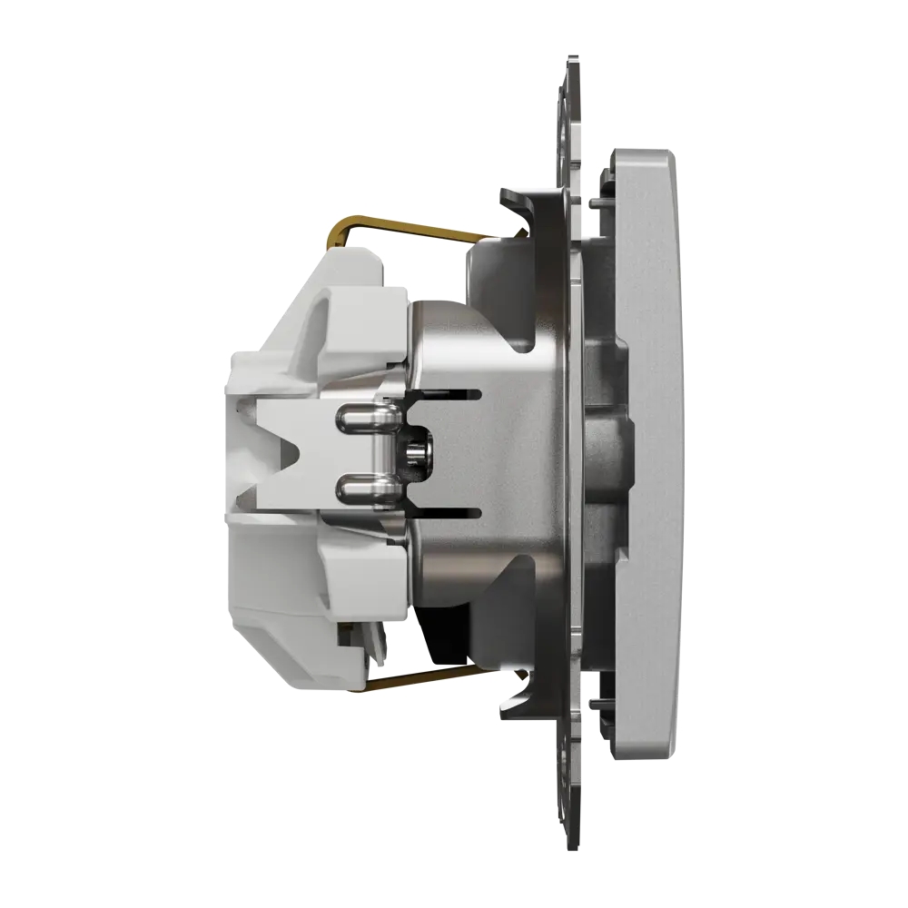 Розетка встраиваемая Systeme Electric Sedna Design с заземлением со шторками цвет алюминий STLM-2018473 - Вид №3