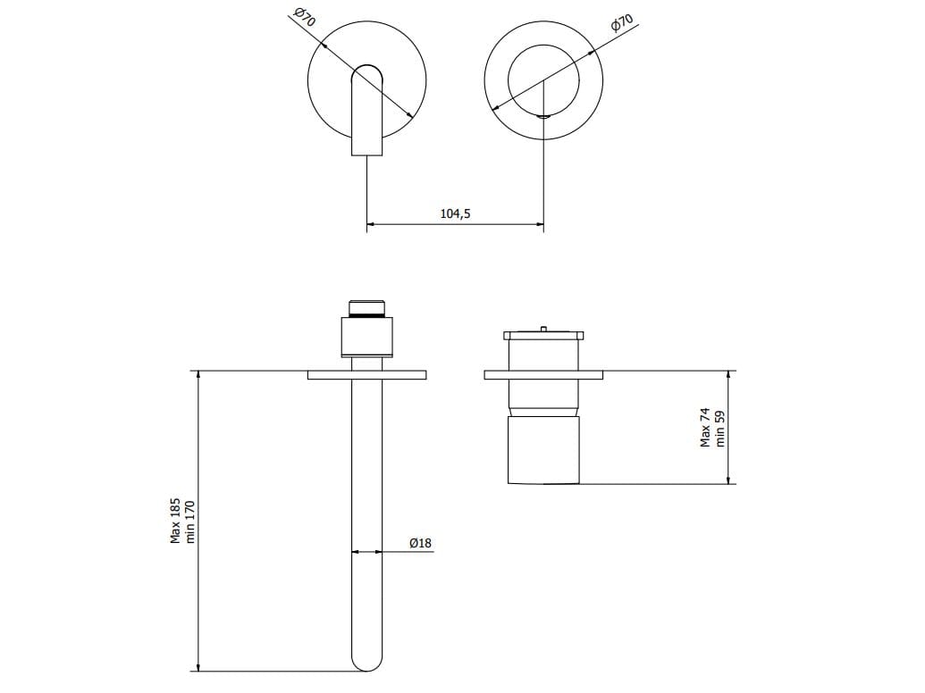 Настенный смеситель для раковины с автоматическим сливом IB Brera ARCH-00059783 - Вид №7