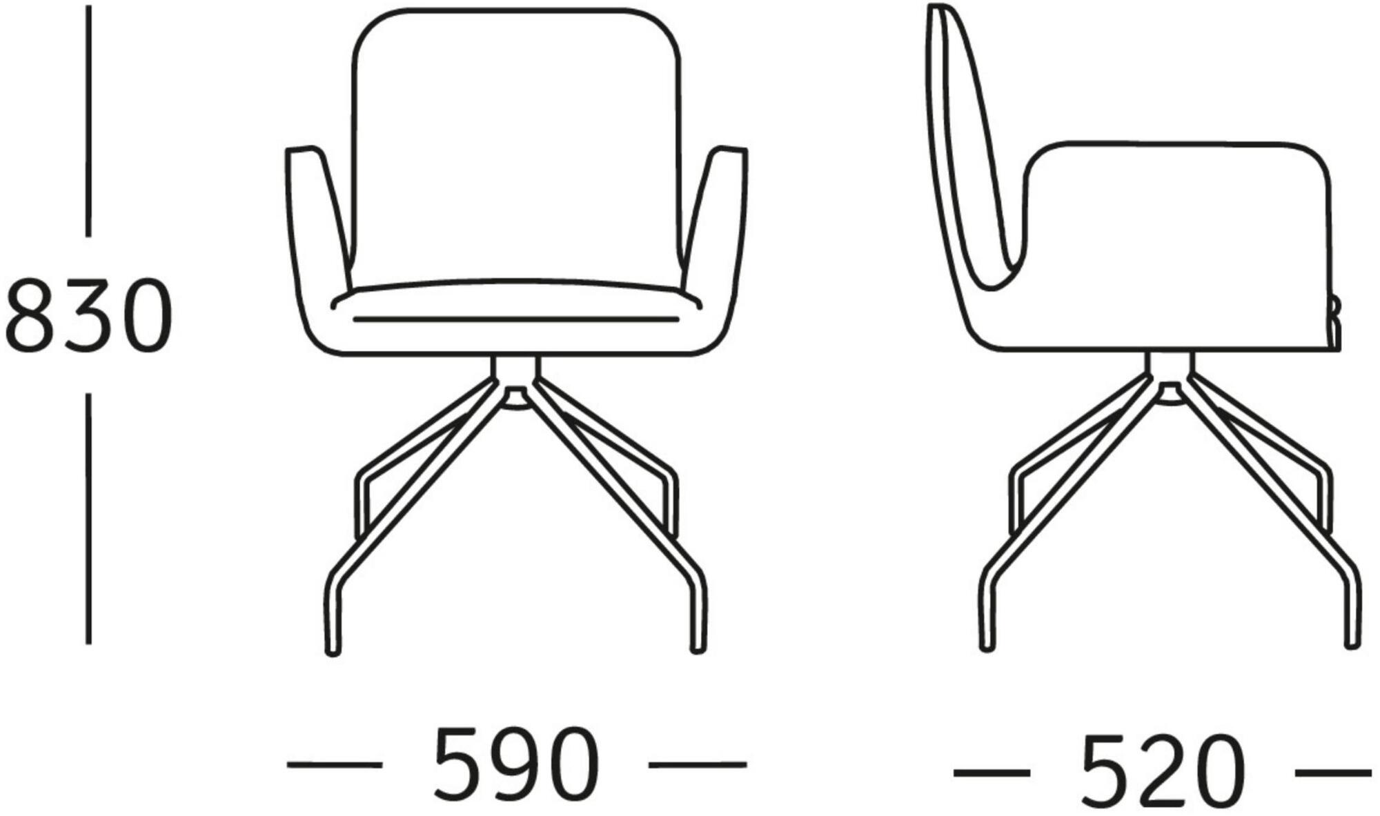 ROSSIN Вращающийся стул на жердочке из ткани с подлокотниками Sofie sun-id-1433185 - Вид №1