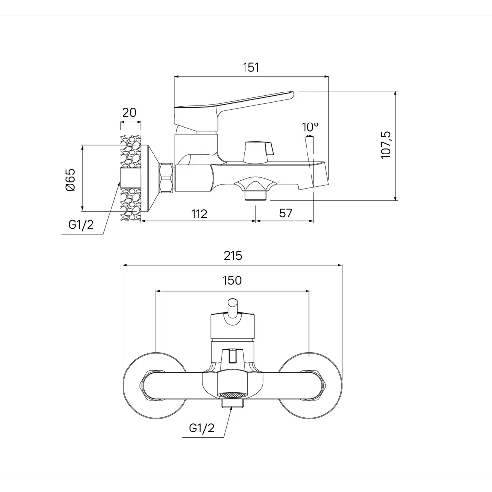 IDDIS Odda — матовый черный смеситель для ванны с керамическим картриджем 89348647 STLM-1584901 - Вид №4