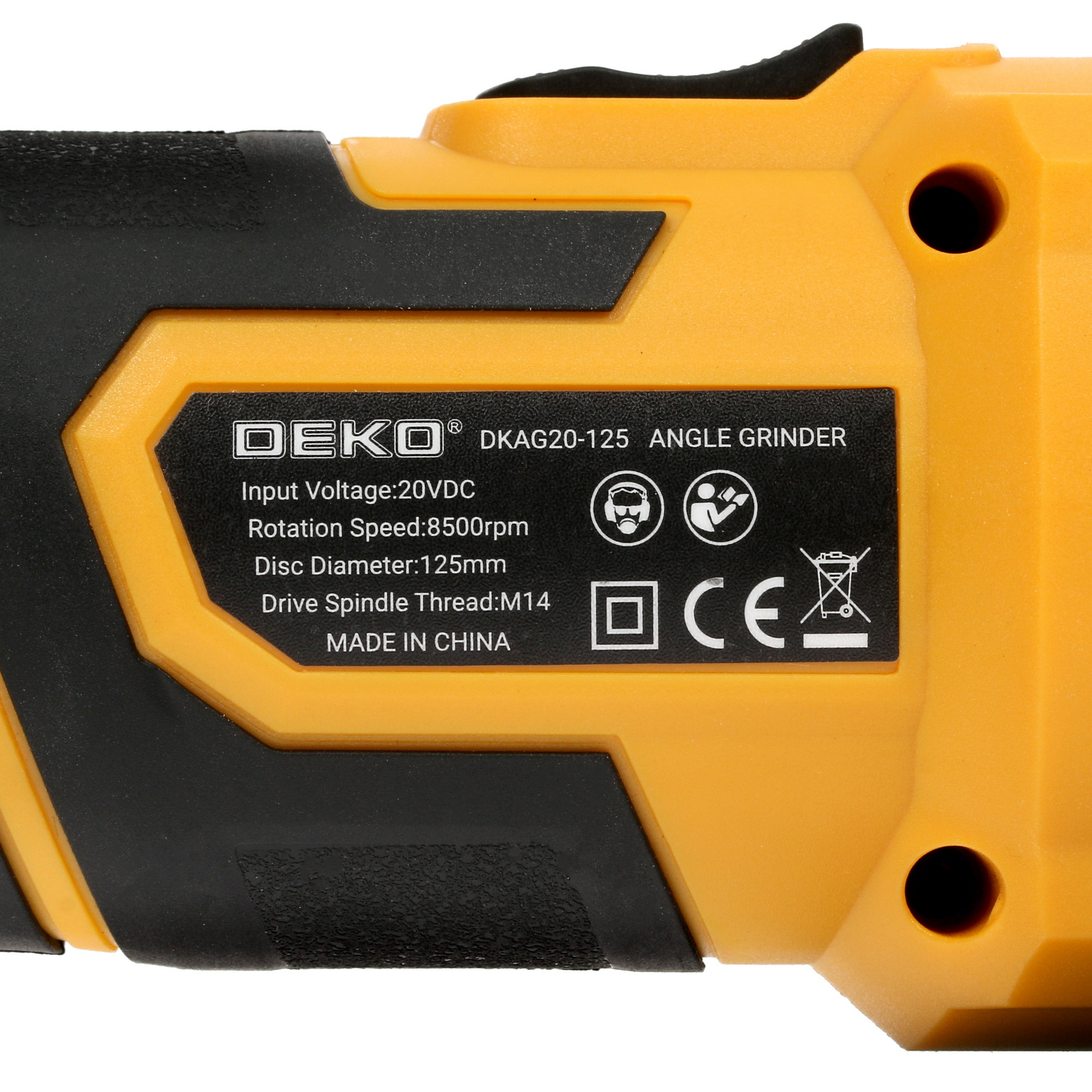 Углошлифовальная машина (УШМ) DEKO DKAG20-125 MAX 20V 5059950 STDN-0066988 - Вид №5