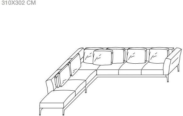 Flexform Модульный угловой диван из ткани Adda sun-id-1492162 - Вид №10