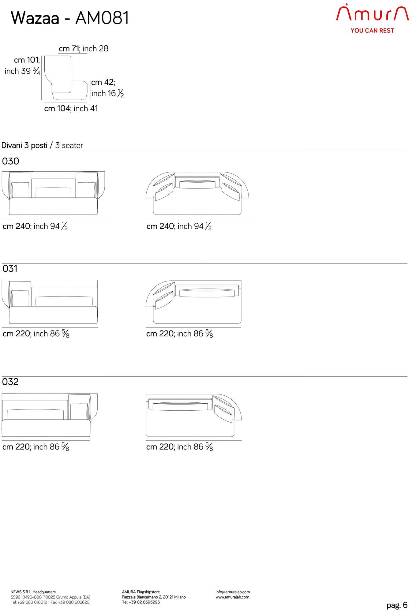 AMURA 2-х местный диван с высокой спинкой Wazaa Am081.020 - Вид №10