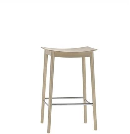 Andreu World Барный стул высокий из бука с подставкой для ног Smile Bq0329-bq0351 - Вид №3