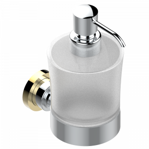 U6H-613 Дозатор для жидкого мыла настенный Thg-paris Beyond crystal с красным хрусталём Хром/золото