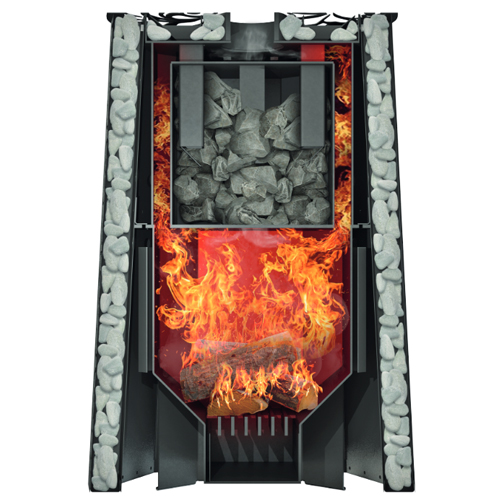 Печь для бани GRILL'D Violet Steel Romb Long Window Max PRO с закрытой каменкой 6671 - Вид №1