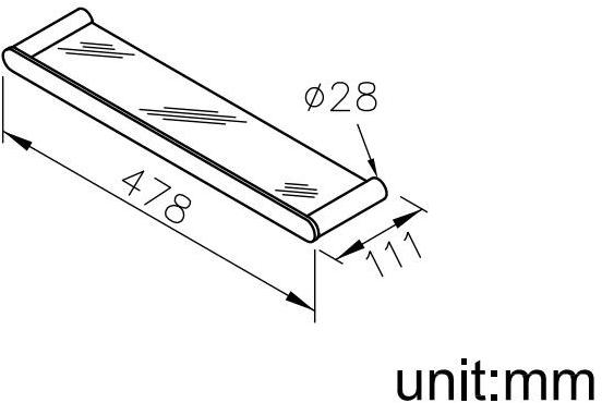 JUSTIME Стеклянная полка для ванной Charming 6922-70-80cp - Вид №1