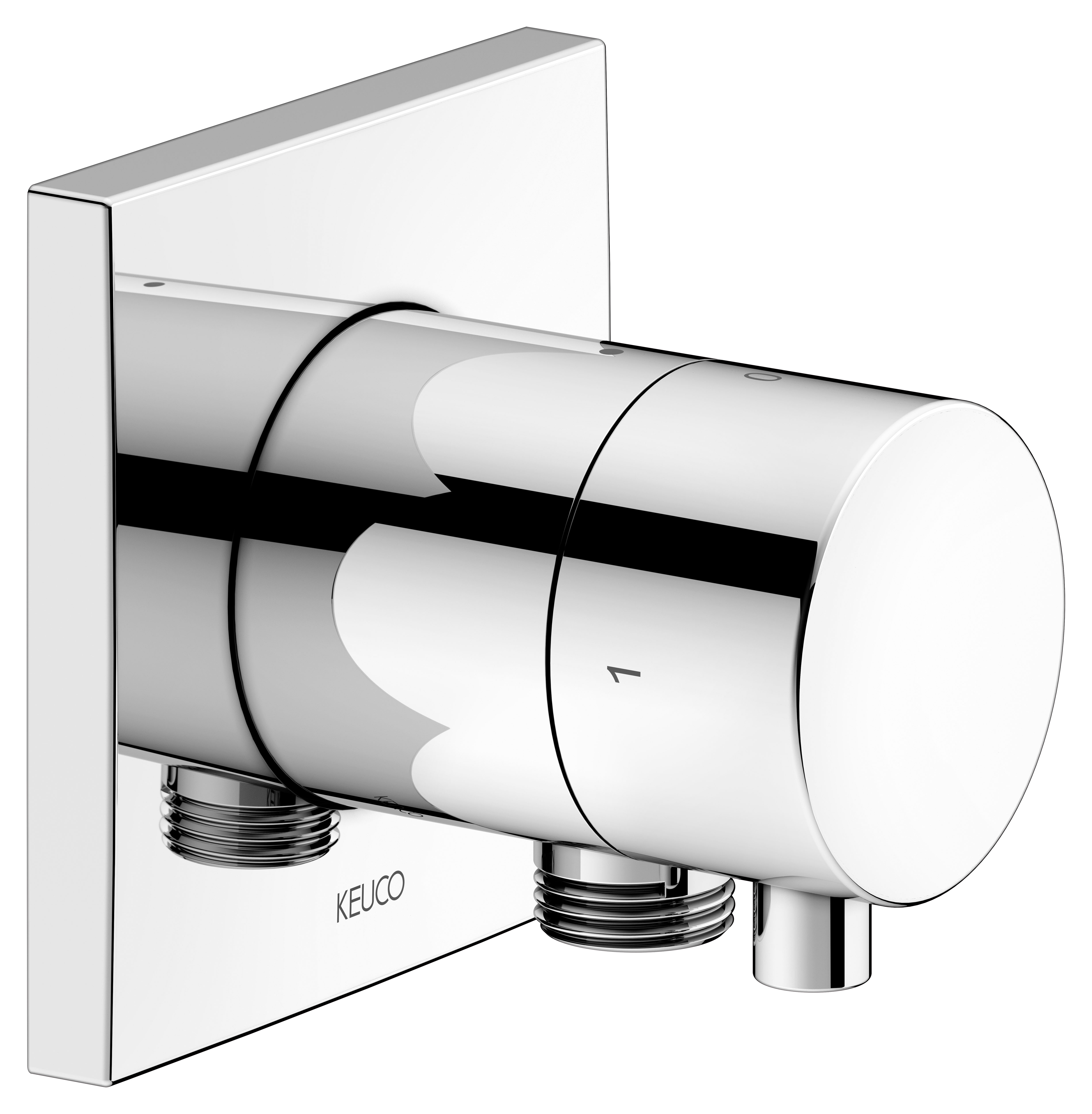 59557011102 Встраиваемый запорный вентиль с переключателем на 2 потребителя и выводом для шланга DN 15 KEUCO IXMO