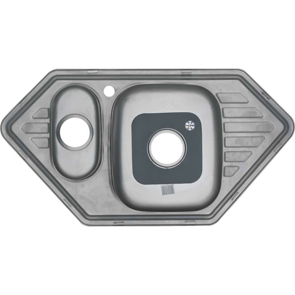 Мойка 9550C MELANA 0,8/180 1,5-я чаша врезная угловая с сифоном (222 С t *7) 222 C t (*7) - Вид №2