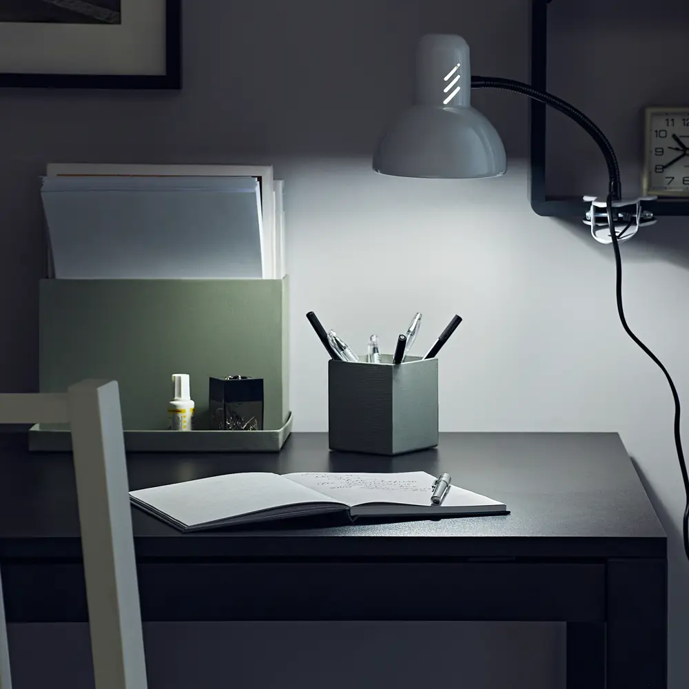 Рабочая лампа настольная Семь огней Эйр на прищепке 1 лампа Е27 цвет белый STLM-2199949 - Вид №9