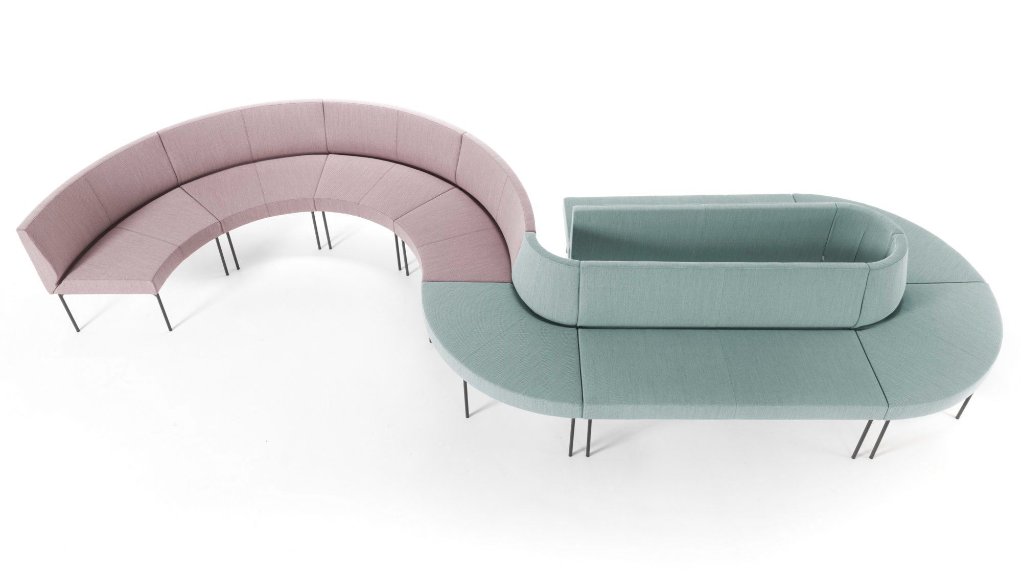 Модульная выпуклая скамья из ткани SITIA Laguna ARCH-00133121 - Вид №32