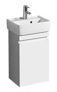 44750 IFO Renova Плоская тумба под мойку с дверцей, W = 394 мм, W1 = 450 мм, T = 290 мм, глянцевый белый