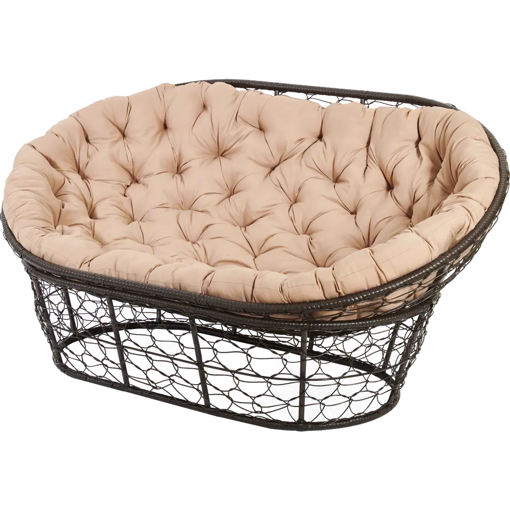 Диван садовый Greengard Малага с подушкой 60x104x165 см искусственный ротанг бежевый ДВМ STLM-2014470 - Вид №1