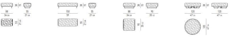 Minotti Садовая скамейка из ткани Sunray sun-id-1516333 - Вид №2