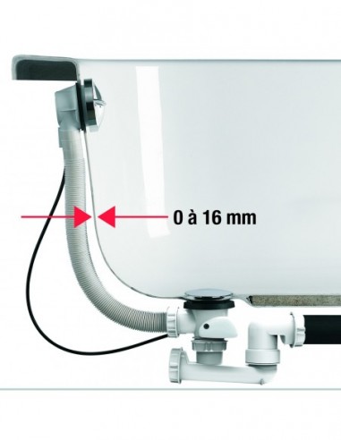 582800 000 00  Сифон для ванны Silencio, нижнее наполнение, с кабелем Л. 650мм, хром. Valentin Хром  - Вид №4