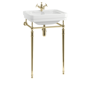 Burlington Victorian Раковина в викторианском стиле 560 мм с умывальником Regal Gold с 2-мя отверстиями под смеситель B2 2TH-T62 GOLD-T22A GOLD