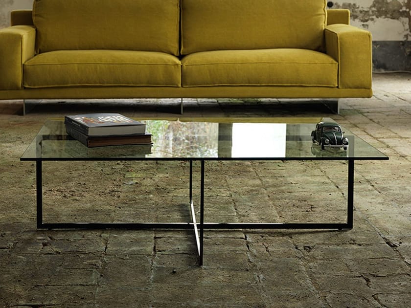 Прямоугольный стеклянный журнальный столик для гостиной Domingo Salotti WARHOL ARCH-00094135