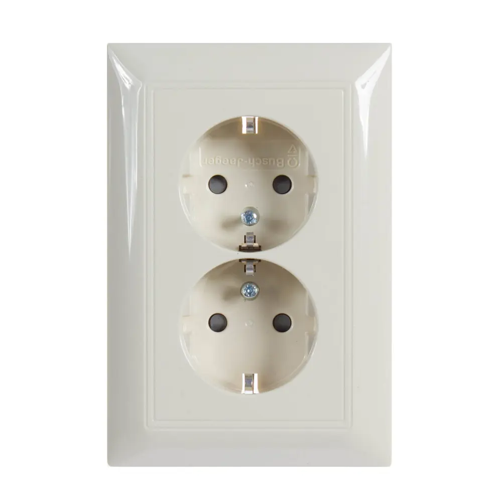 Розетка двойная встраиваемая ABB Basic 55 с заземлением, со шторками, цвет бежевый STLM-2159292