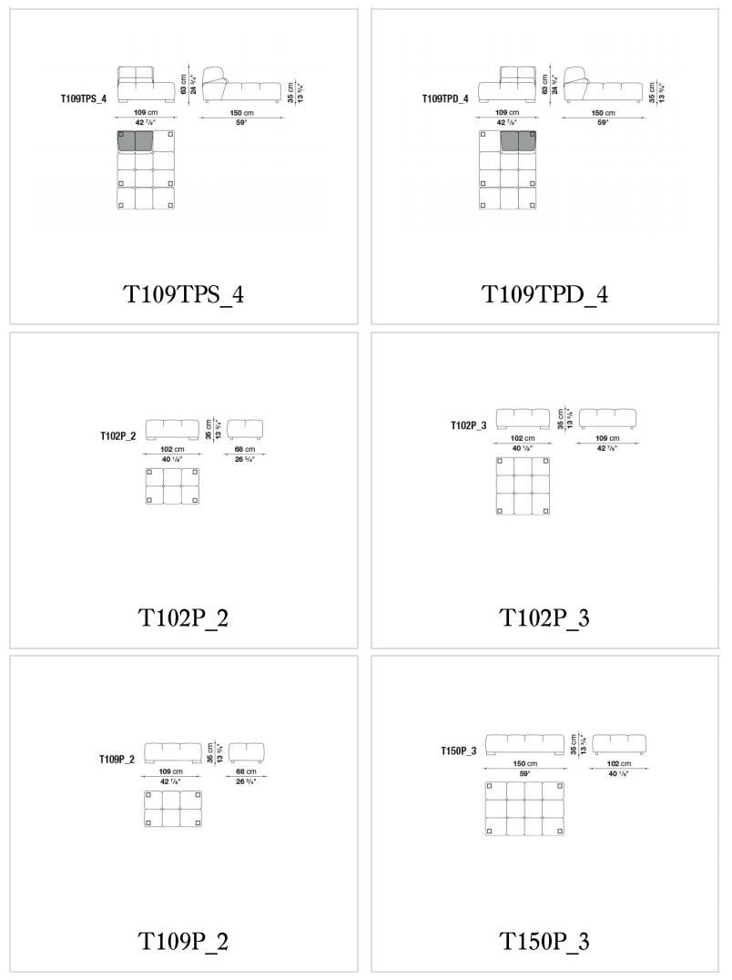 Секционный тканевый диван с полуостровом B&B Italia Tufty Time ARCH-00118300 - Вид №4