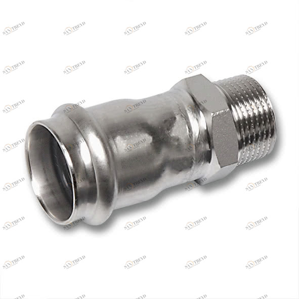 691243G2212 SANHA 91243G пресс-фит. нерж.сталь, ниппель перех.ВПр-НР 22x1/2 мм 