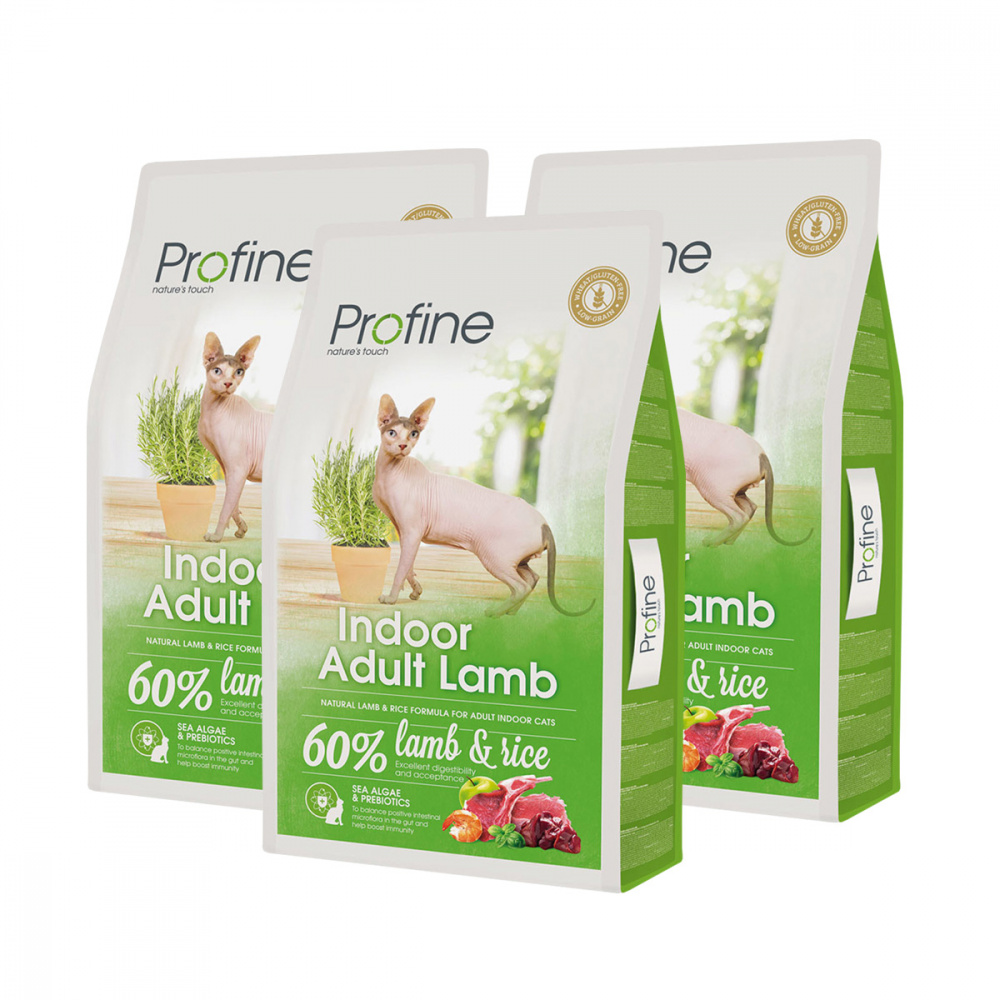 ПР0041288*3 Корм для кошек Indoor для живущих в помещении ягненок сух.2кг (упаковка - 3 шт) PROFINE 