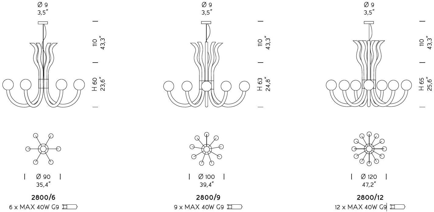 Sylcom Люстра из муранского стекла Modà 2800 - Вид №5