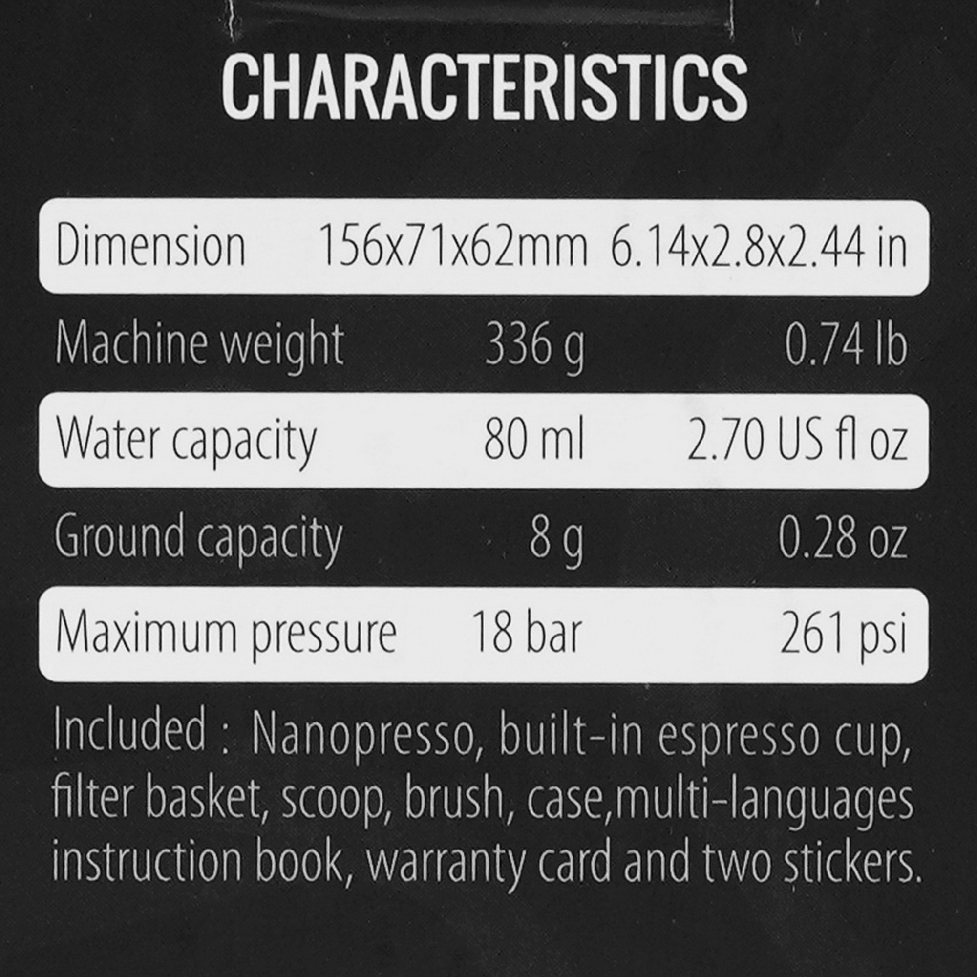 9004335 Кофемашина капсульная WACACO Nanopresso WCCNPHC черный STDN-0139627 - Вид №6