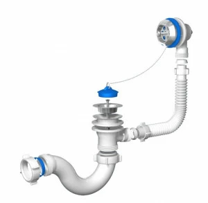 Сифон АНИ для ванны с выпуском 1 1/2", с переливом 40мм E150