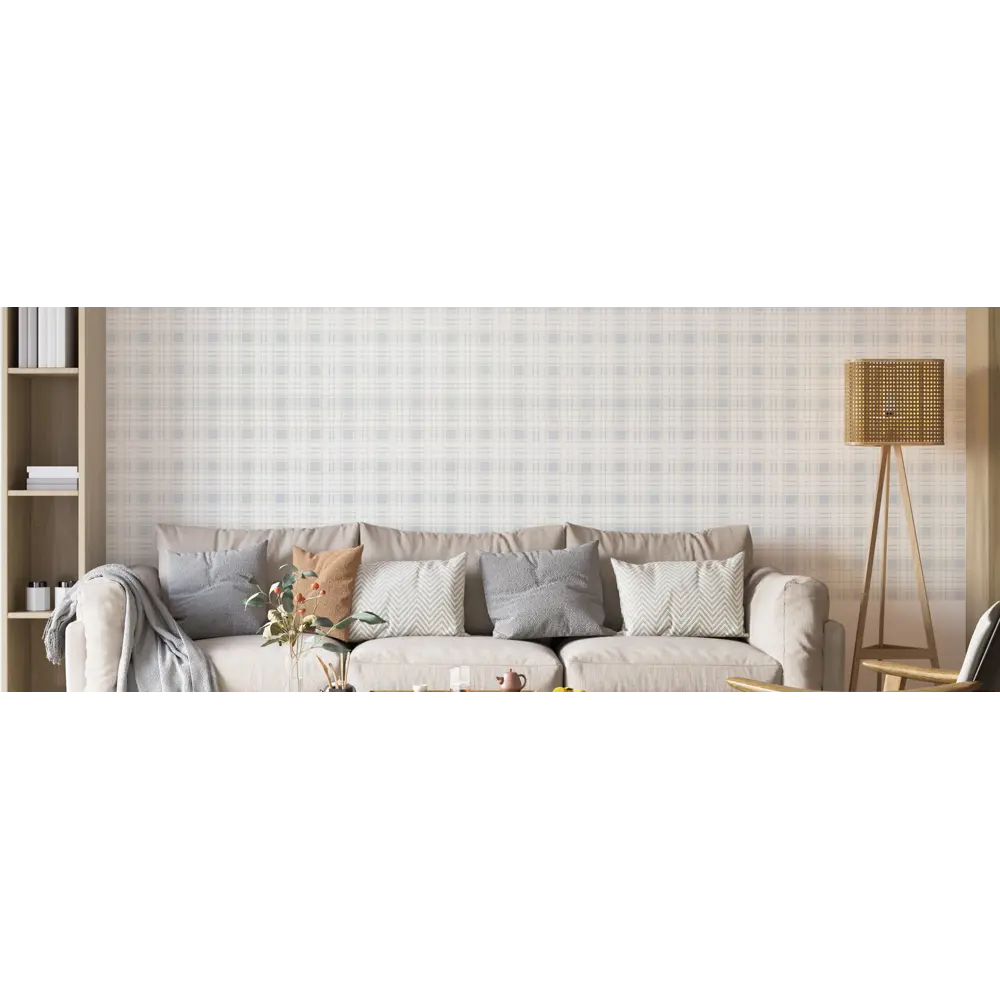 Обои флизелиновые Asc Wallpaper Maison бежево-голубые с геометрическим рисунком 1.06 м 89427881 STLM-1578885 - Вид №3