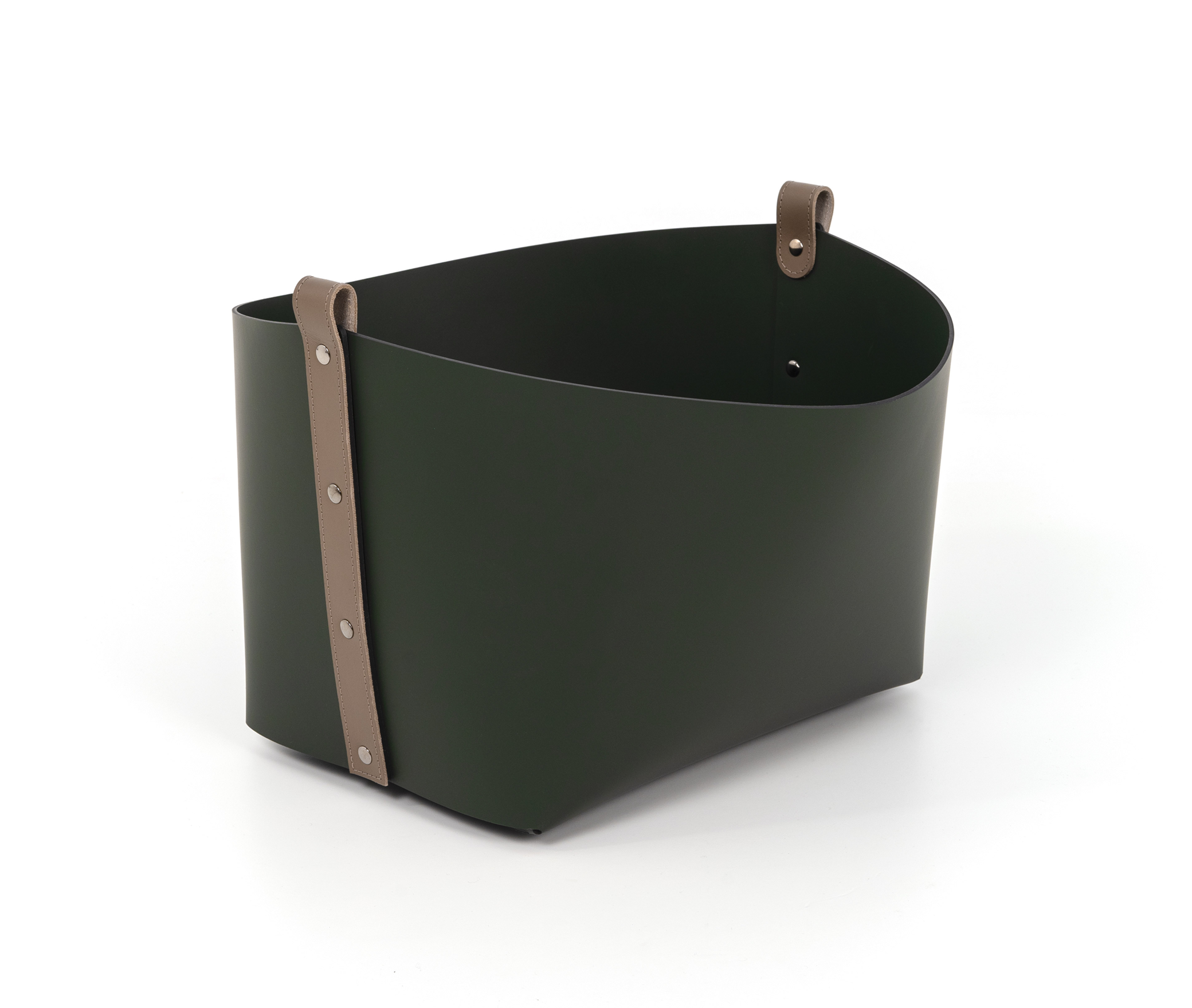 Ovo Basket - 40X40XH29 см / Серо-коричневый / регенерированная кожа_манго Pinetti 76.0180.082.036 - Вид №1