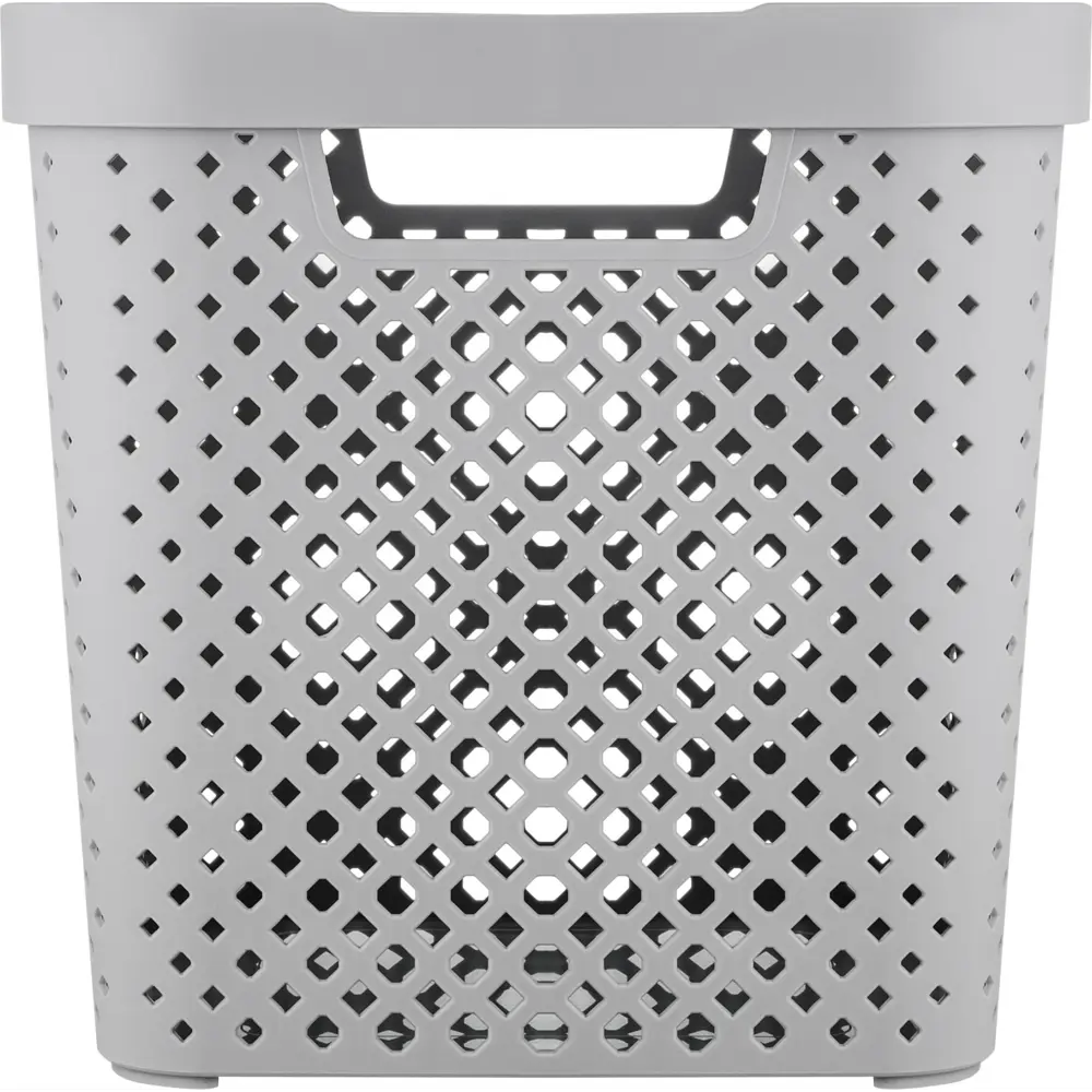 Корзина для хранения PLAST TEAM Mien серый с крышкой 31×30×31 см 89421607 STLM-1578417 - Вид №1