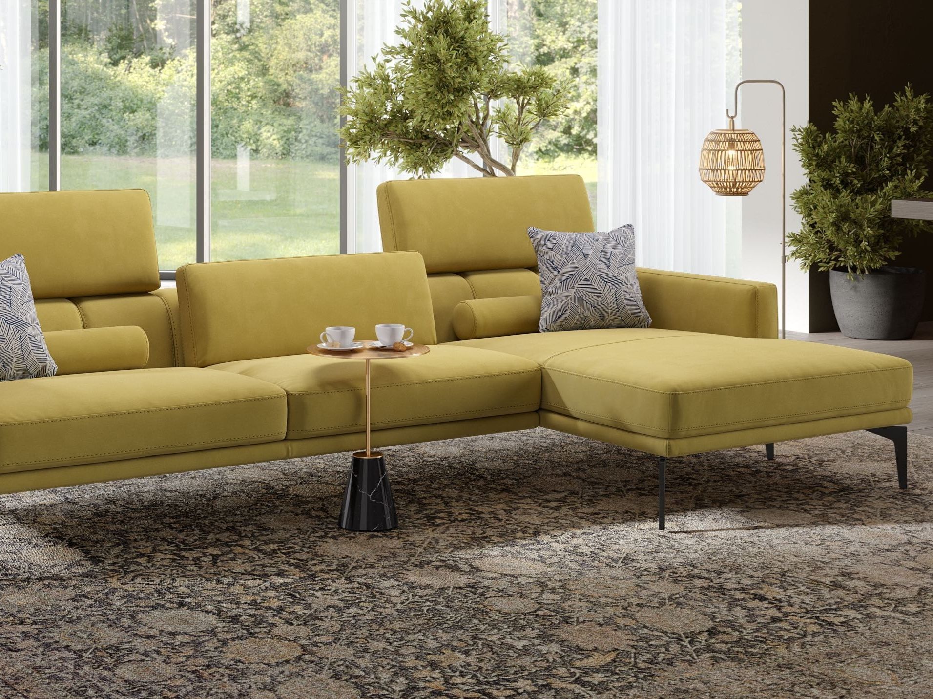 Тканевый диван с полуостровом Sofanella SALERNO ARCH-00062437 - Вид №3