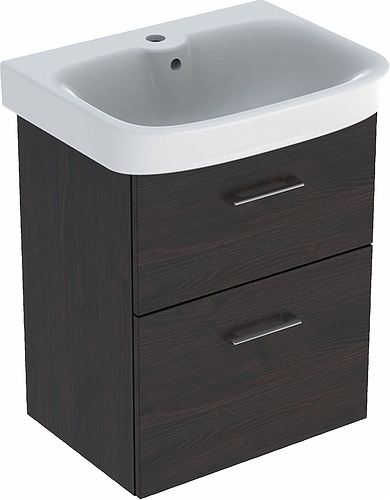 9616721001 Комплект умывальника IDO Glow Square с основанием для умывальника, с двумя ящиками, Ш = 600 мм, Ш1 = 600 мм, Т = 377, белый  - Вид №2