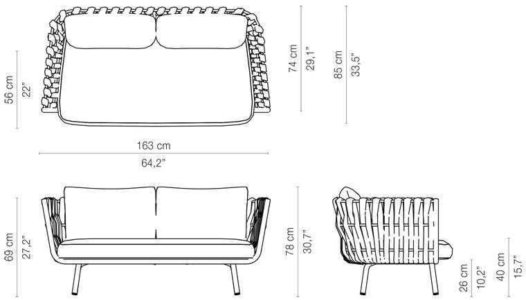 TRIBÙ 2-х местный диван Tosca sun-id-1516113 - Вид №7