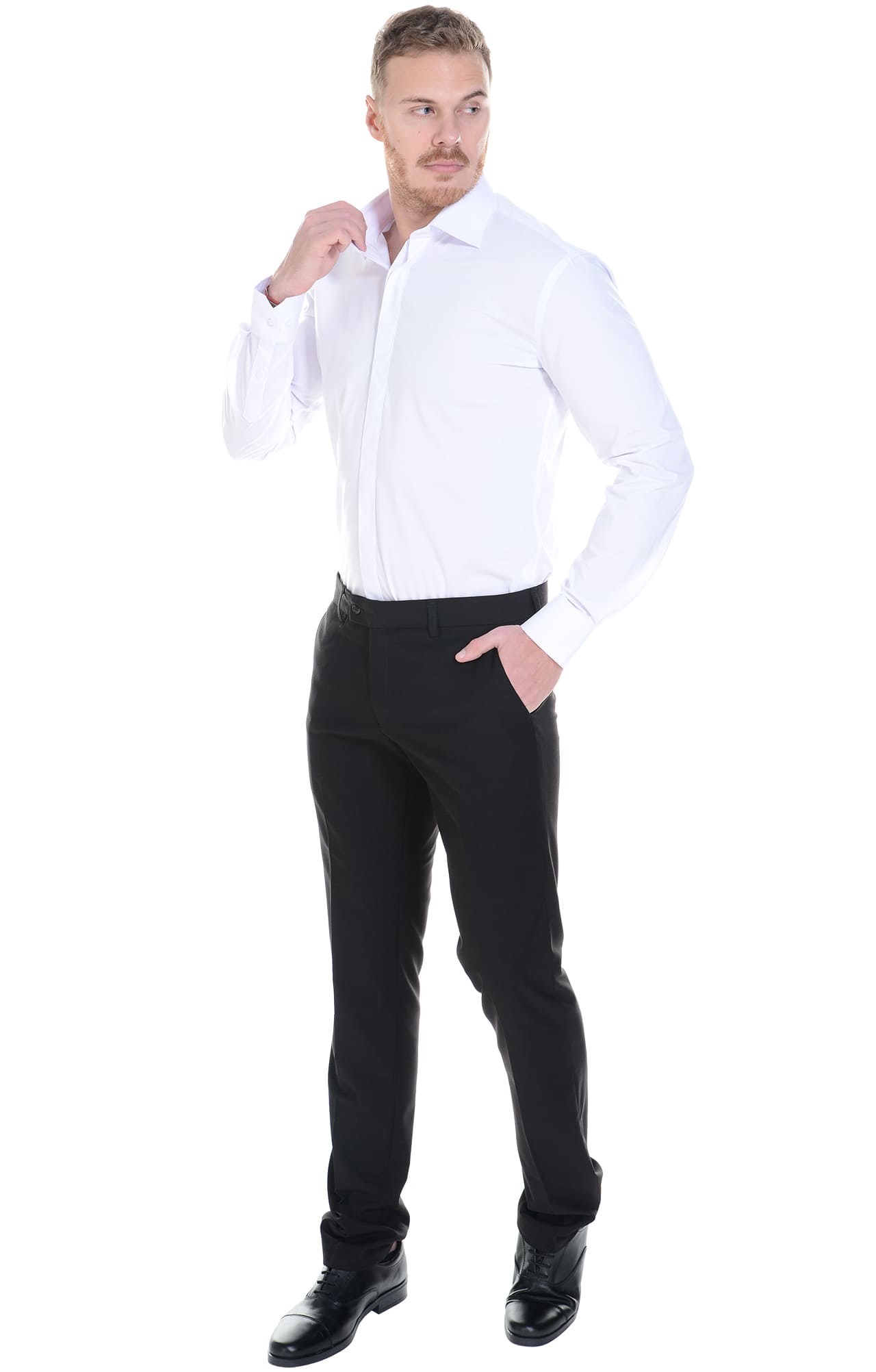 62463 Рубашка мужская  white El-Risto  Корпоративная одежда  размер 40/176-182  - Вид №18