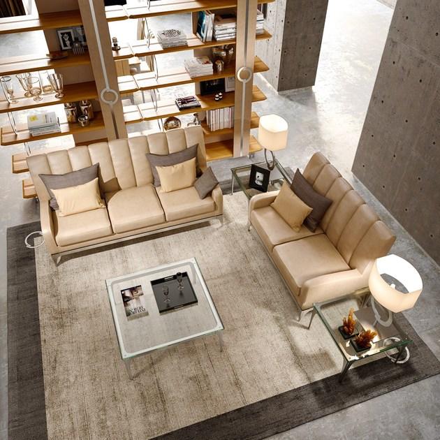 Caroti 2-х местный кожаный диван в современном стиле Concept Art.142 - quartz - Вид №2