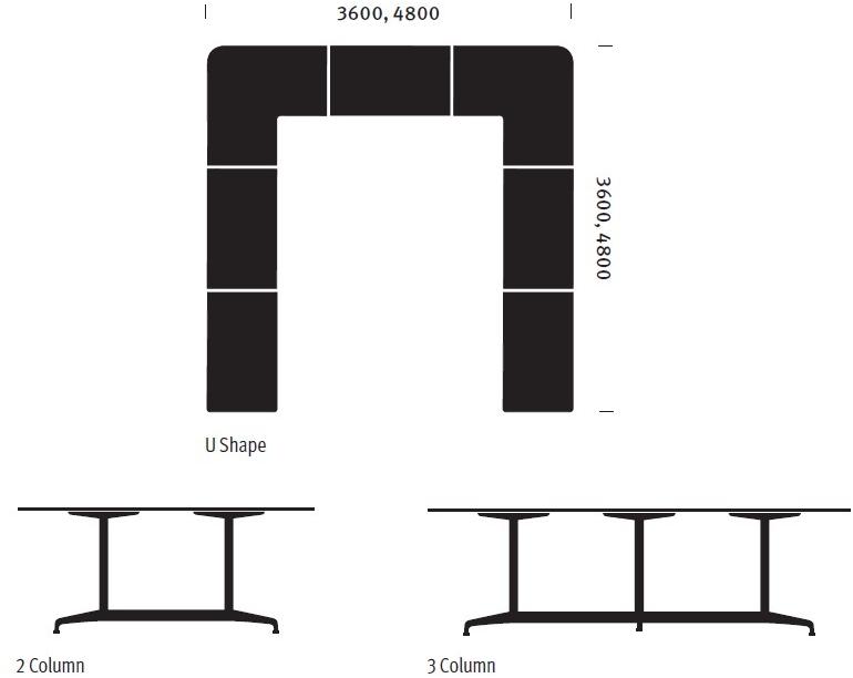 Herman Miller Модульный стол для совещаний с системой управления кабелями Civic sun-id-1436851 - Вид №2