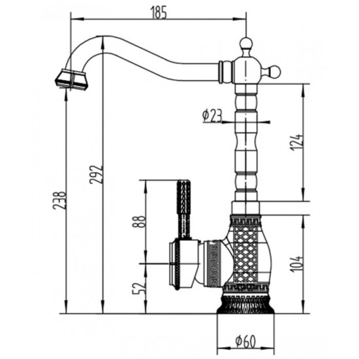 Zorg A 313K-BR бронза Смеситель для кухни Zorg 292 х 185 мм  - Вид №2