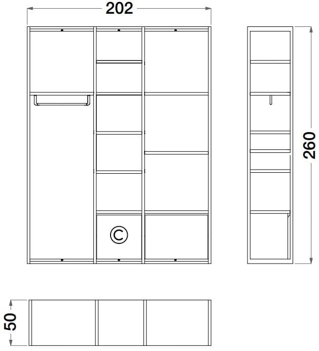 Металлическая гардеробная CPRN HOMOOD Шестое чувство ARCH-00058454 - Вид №2