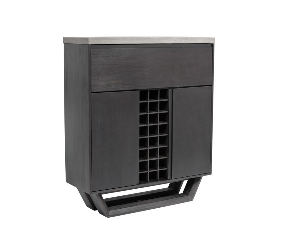 Барный шкаф с откидной полкой и полками для вина черный Techno Top ICON DESIGNE  178151 Коричневый  - Вид №2