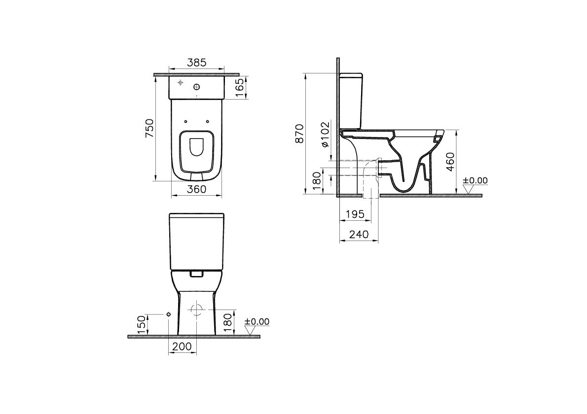5293B003-0845 Биде Vitraglobal S20  - Вид №1
