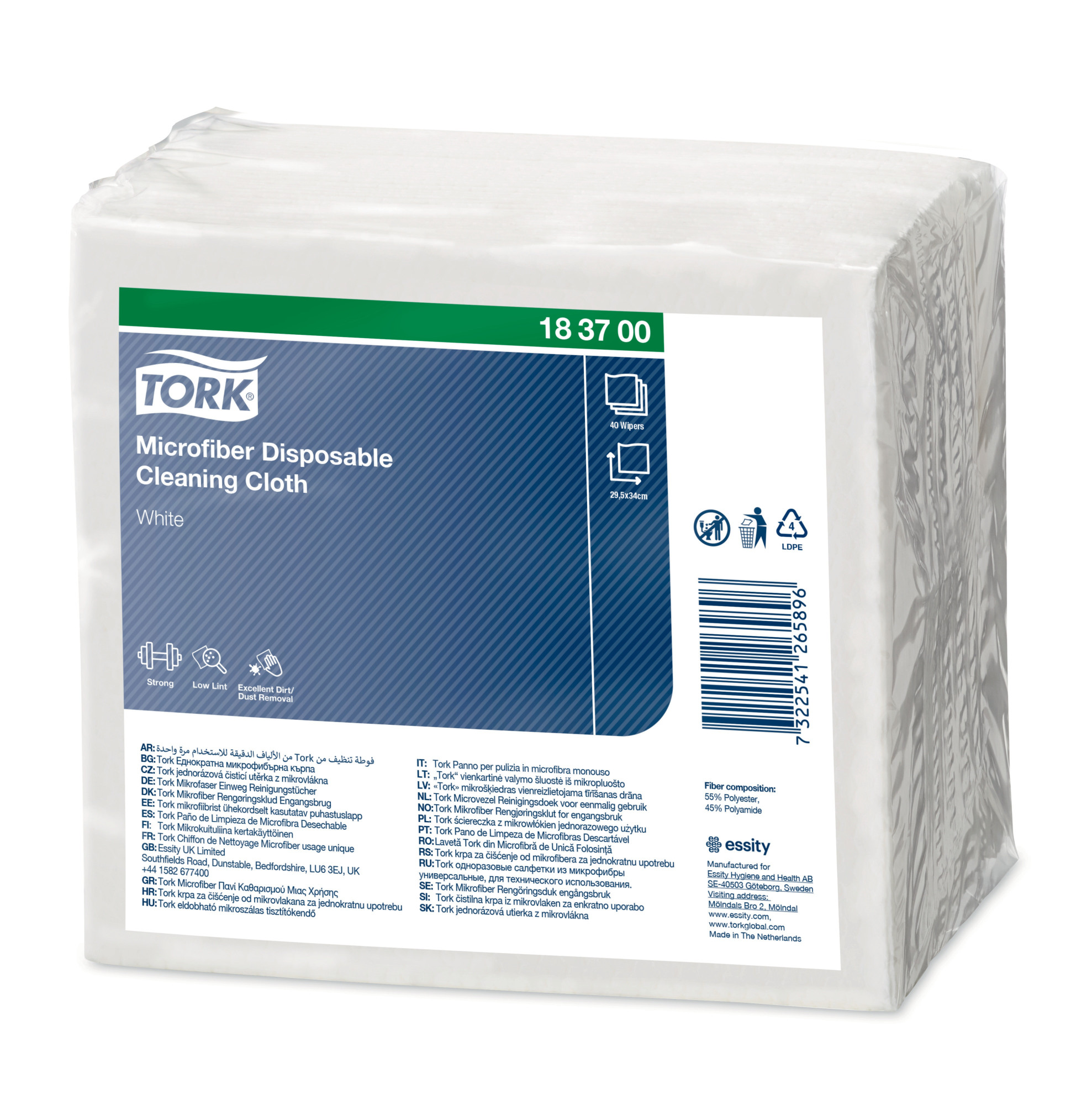 18370000 Одноразовая салфетка из микрофибры Tork 