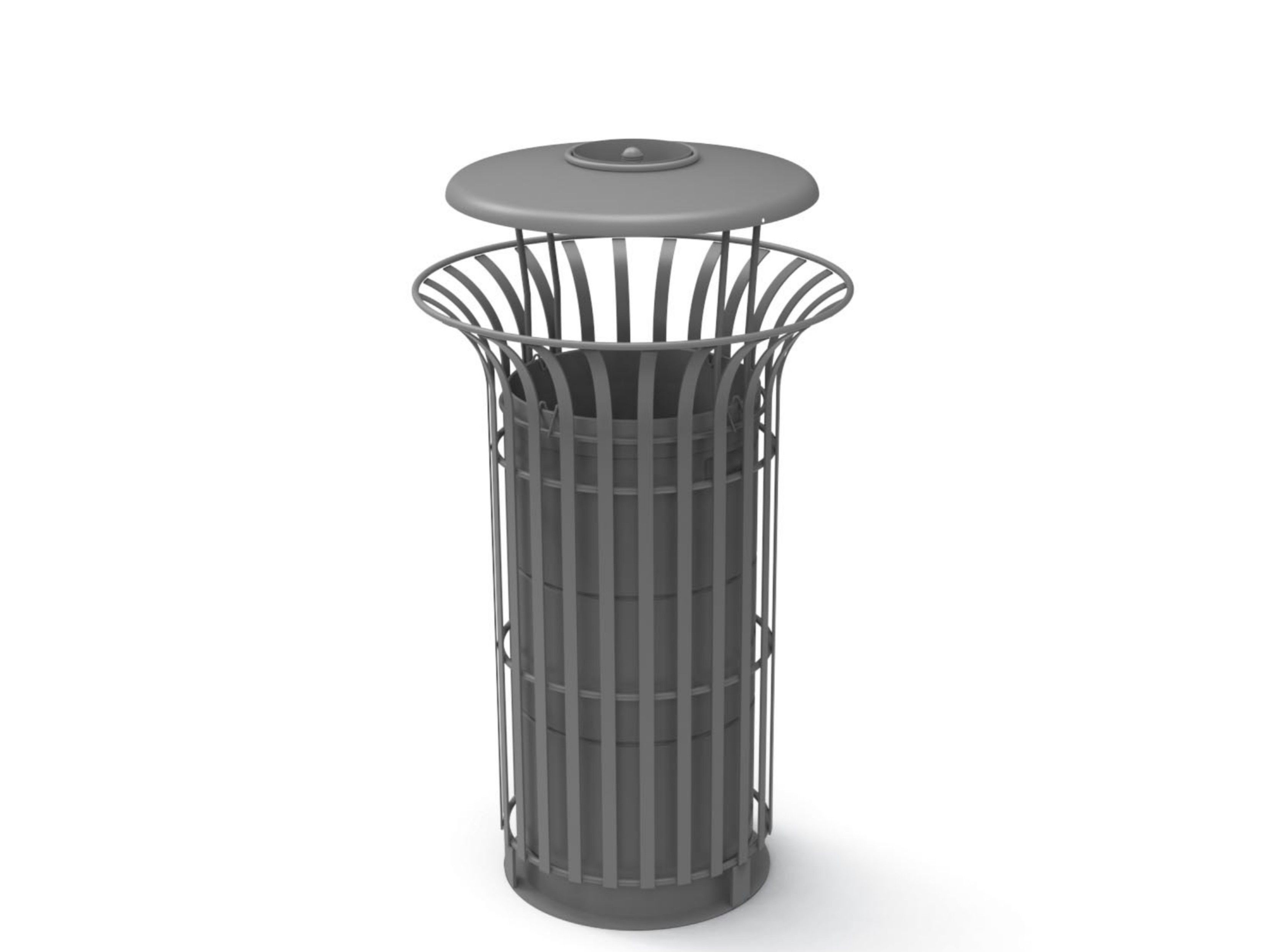 Оцинкованная стальная корзина для мусора с пепельницей City Design COROLLA ARCH-00133010